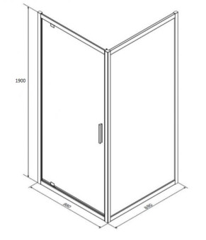Душевой уголок Like Square 90х90, прозрачное стекло AM.PM Like W80G-303-090MT