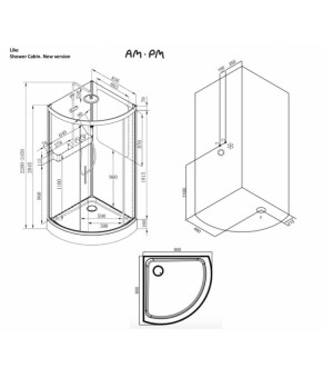 Душевой уголок, 100х100 см AM.PM Joy W95G-301-100CM