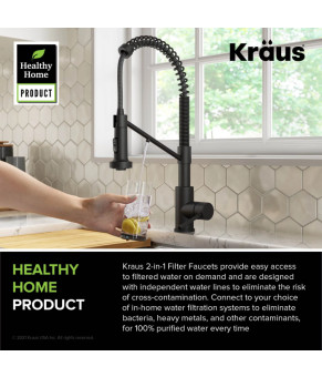 Змішувач кухонний на дві води Kraus KFF-1610MB