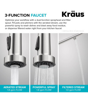 Змішувач кухонний на дві води Kraus KFF-1610MB