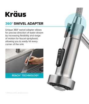 Змішувач кухонний на дві води Kraus KFF-1610MB