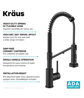 Змішувач кухонний на дві води Kraus KFF-1610MB