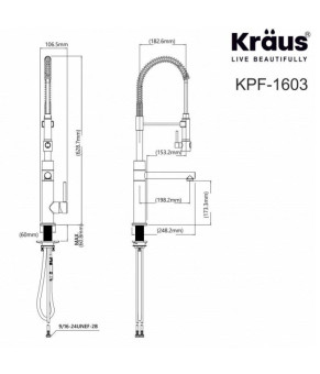 Кухонный смеситель Kraus KPF-1603SBBG