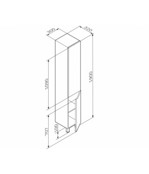 Шкаф-колонна, подвесной, правый, 30 см AM.PM Gem S M91CHR0306WG38