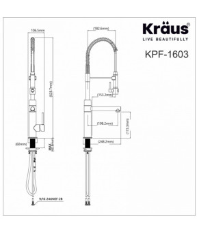 Кухонный смеситель Kraus KPF-1603BGMB