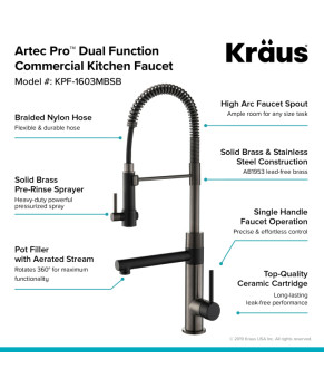 Кухонный смеситель Kraus KPF-1603MBSB