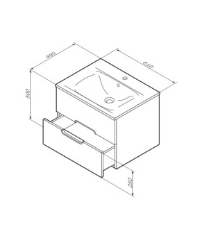 Тумба с раковиной подвесная 60 см AM.PM Spirit M70-FUX0602-WC0602-38