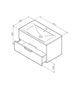 Тумба с раковиной подвесная 80 см AM.PM Spirit M70-FUX0802-WC0802-38