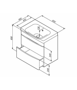 Тумба с раковиной подвесная 65 см AM.PM Like M80-FHX0652V-WC0652-38
