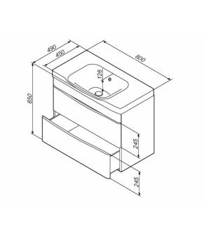 Тумба с раковиной подвесная 80 см AM.PM Like M80-FHX0802V-WC0802-38