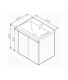 Тумба с раковиной подвесная 55 см AM.PM X-Joy M85-FHX0551-WC0551WG38