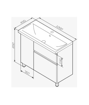 Тумба с раковиной напольная левая 100 см AM.PM X-Joy M85-FSL10026-WC10026WG38