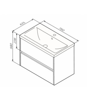Тумба 75 подвес AM.PM Gem S M91-FHX0752-WC0752BF38