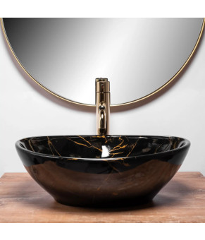 Раковина Rea Sofia Black Marble Shiny REA-U5611