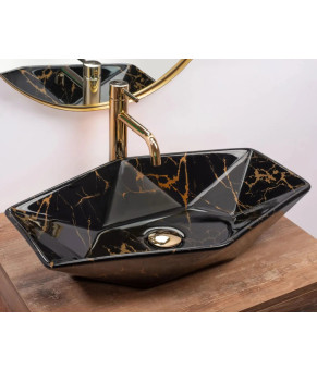 Раковина Rea Vegas Black Marble Shiny REA-U5603