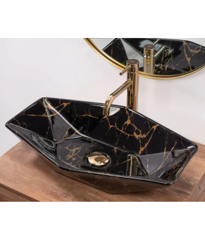 Раковина Rea Vegas Black Marble Shiny REA-U5603