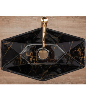 Раковина Rea Vegas Black Marble Shiny REA-U5603