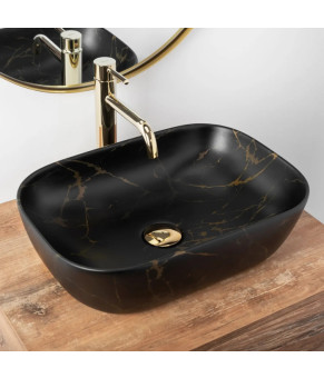 Раковина Rea Belinda black marble matt REA-U8908