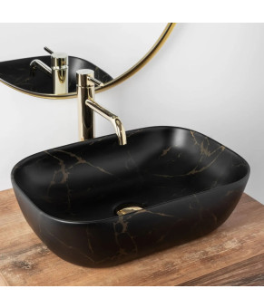 Раковина Rea Belinda black marble matt REA-U8908