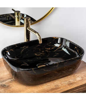 Раковина Rea Belinda black marble shiny REA-U8907