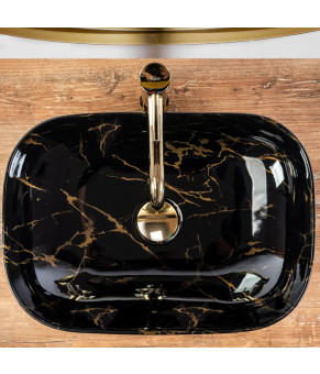 Раковина Rea Belinda black marble shiny REA-U8907