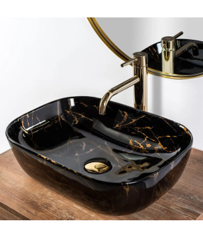 Раковина Rea Belinda black marble shiny REA-U8907