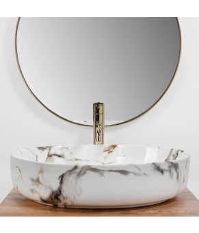 Раковина Rea Queen carrara shiny REA-U1232