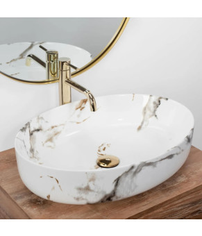 Раковина Rea Queen carrara shiny REA-U1232