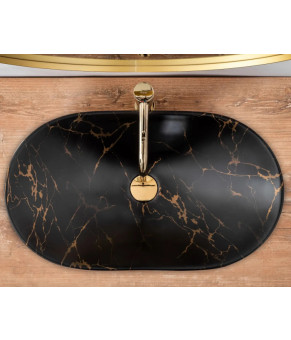Раковина Rea Royal 60 marble black matt REA-U7478