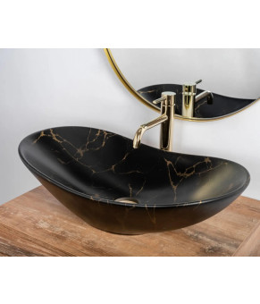 Раковина Rea Royal 60 marble black matt REA-U7478
