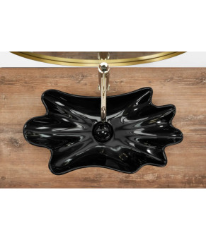 Раковина Rea Infinity black/gold REA-U3402