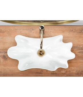 Раковина Rea Infinity white/gold REA-U3400