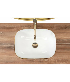 Раковина Rea Belinda diamond white/gold REA-U8471