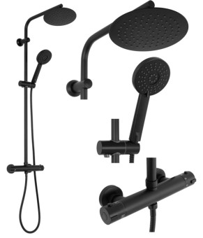 Душевая система Rea Bliss black REA-P8804