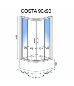 Душевая кабина Rea Costa (90*90 см) REA-K8903