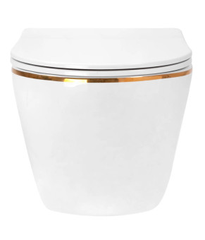 Унитаз Rea Carlo Mini Flat gold Edge REA-C1222