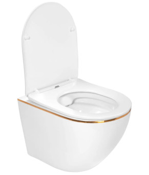 Унитаз Rea Carlo Mini Flat gold Edge REA-C1222