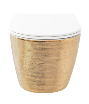 Унитаз Rea Carlo Flat Brush gold REA-C6942