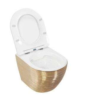 Унитаз Rea Carlo Flat Brush gold REA-C6942