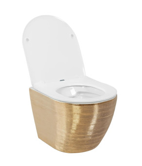 Унитаз Rea Carlo Flat Brush gold REA-C6942