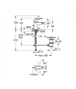 Смеситель для биде Grohe Eurocube New S-Size 32929003