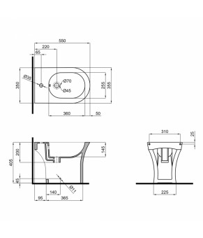Биде напольное Qtap Presto White QT24441217C