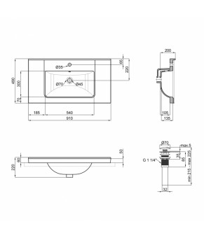 Раковина Qtap Albatross Q 900х480х230 White с донным клапаном QT01115090QW