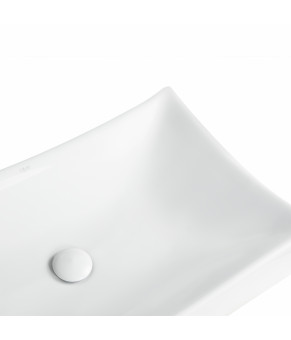Раковина-чаша Qtap Crow 655х380х140 White с донным клапаном QT05117065HW