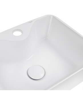 Раковина-чаша Qtap Crow 400х300х140 White с донным клапаном QT05117040JW
