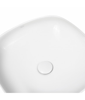 Раковина-чаша Qtap Kolibri 400х400х140 White с донным клапаном QT10117040TW