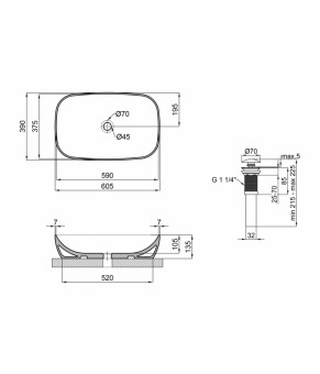 Раковина-чаша Qtap Cardinal 600х380х140 White с донным клапаном QT04117060TW