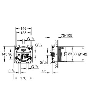 Душевая система Grohe Eurocube UA26415SC3