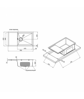 Кухонная мойка Qtap D7844BR 3.0/1.2 мм Bronze (QTD7844BRPVD12)