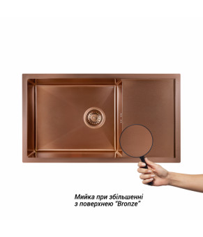 Кухонная мойка Qtap D7844BR 3.0/1.2 мм Bronze (QTD7844BRPVD12)